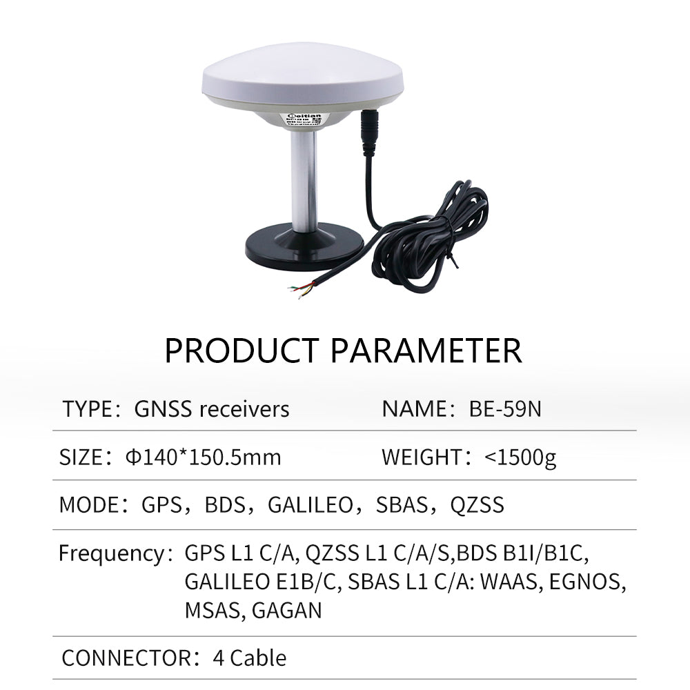 Beitian GPS mushroom head receiver M90SD Base GNSS Beidou various serial port built-in module antenna BE-29D Beitian GPS mushroom head receiver M90SD Base GNSS Beidou various serial port built-in module antenna BE-29D